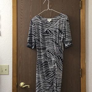 - ECI lovely dress with black and white abstract markings.
